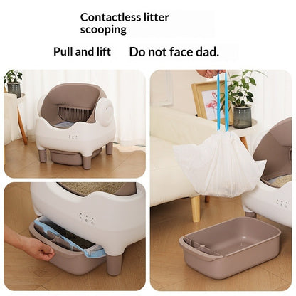 Open-style Smart Cat Litter Box with Auto Scooping