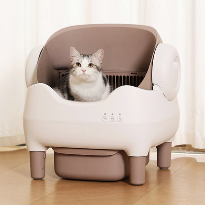 Open-style Smart Cat Litter Box with Auto Scooping